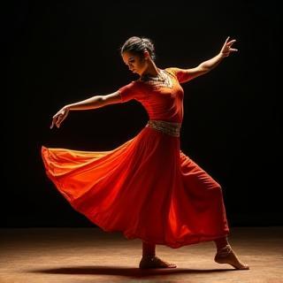 Portrait of classical dancer Anjali Singh in a performance pose