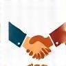 Icon representing a collaboration handshake