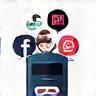 Icon representing social media on a phone